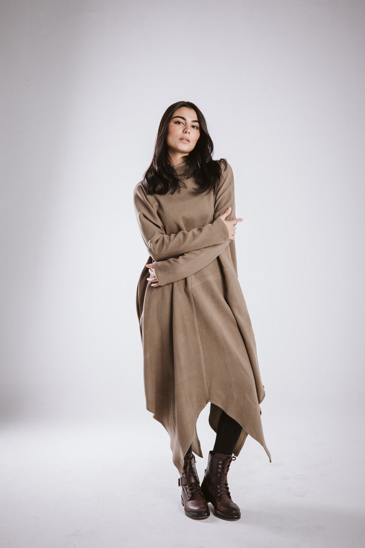 Winter asymmetrical dress