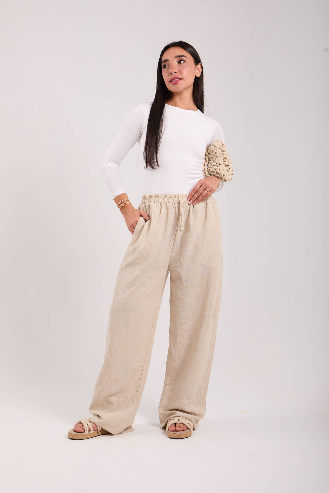 Linen Drawstring Pants