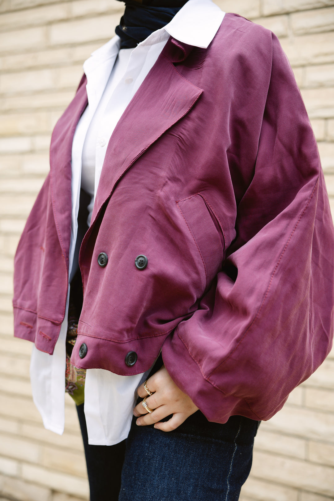 Oversized Buttoned Jacket