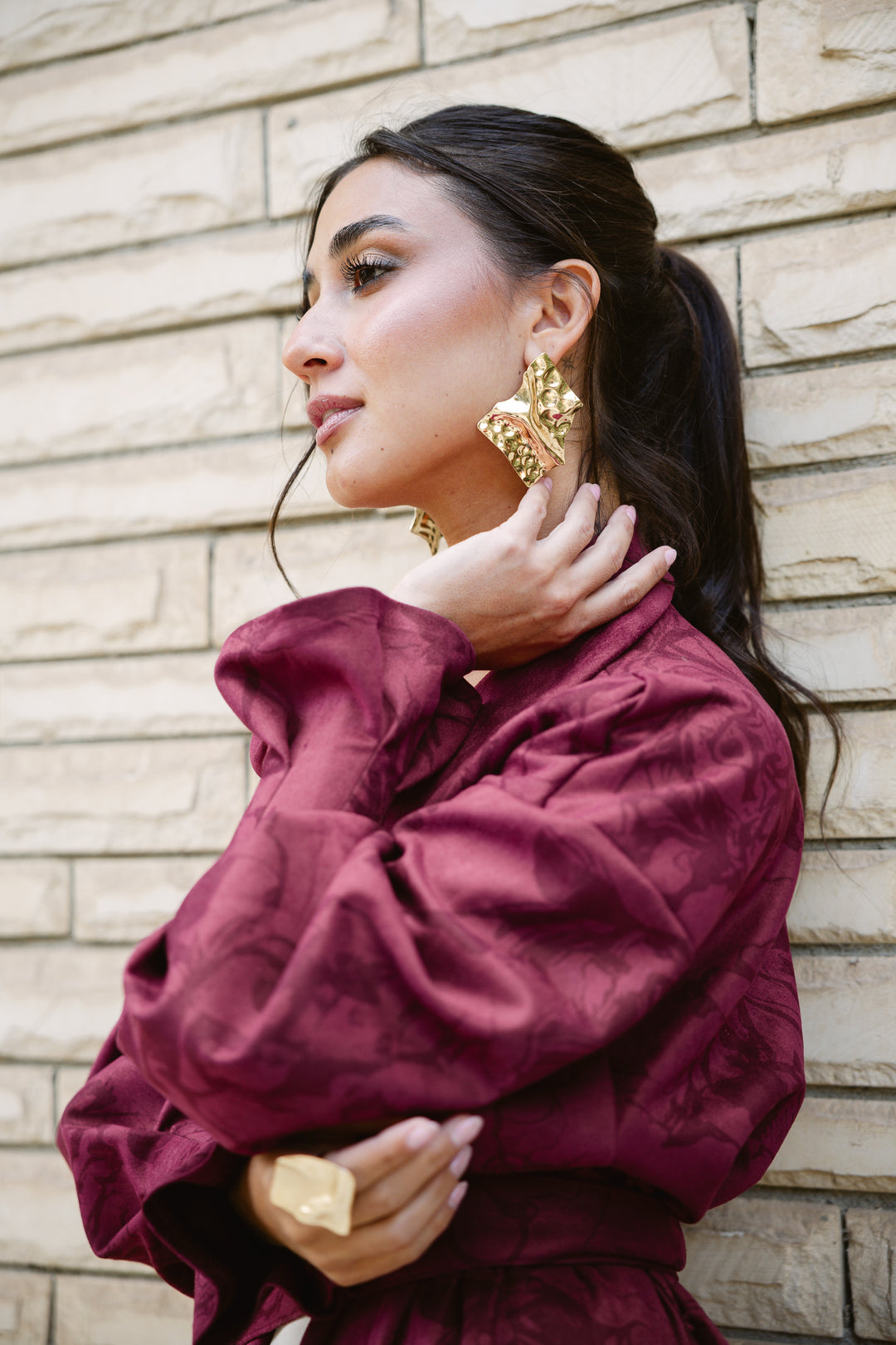 Cuffed Sleeve Printed Cardigan