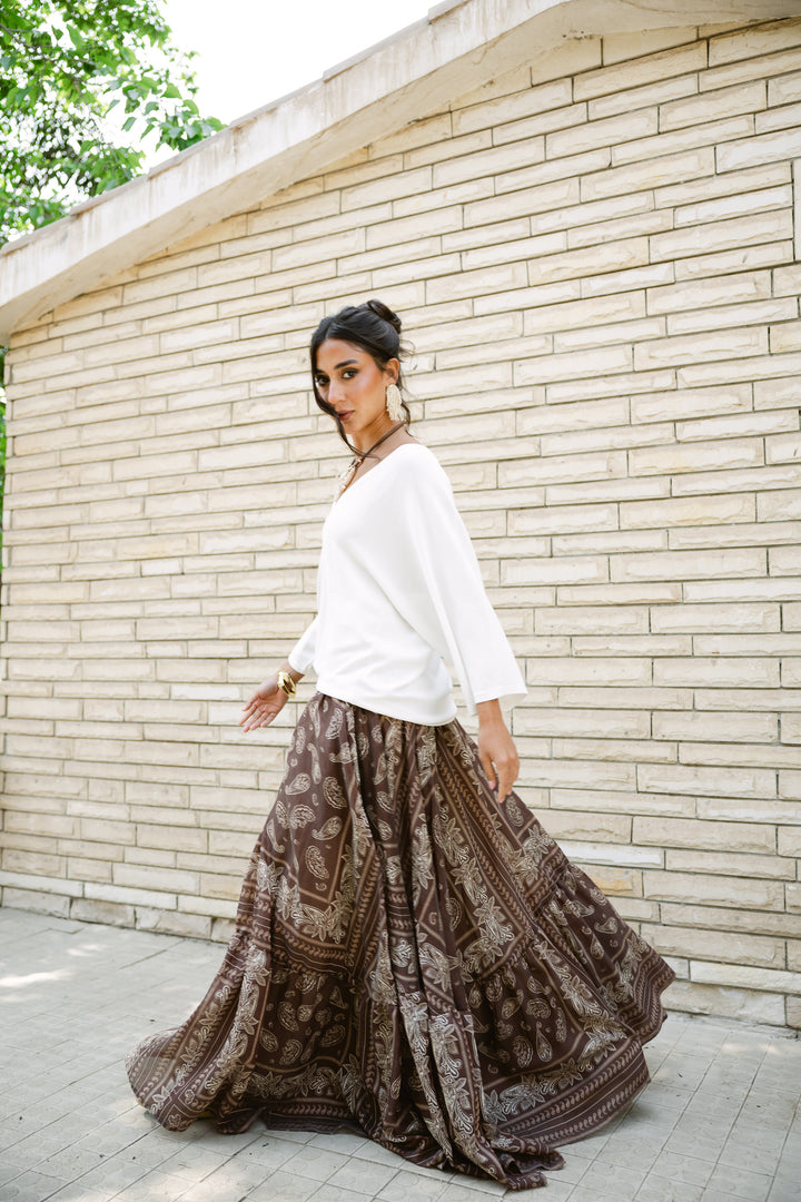 Paisley Skirt - Brown