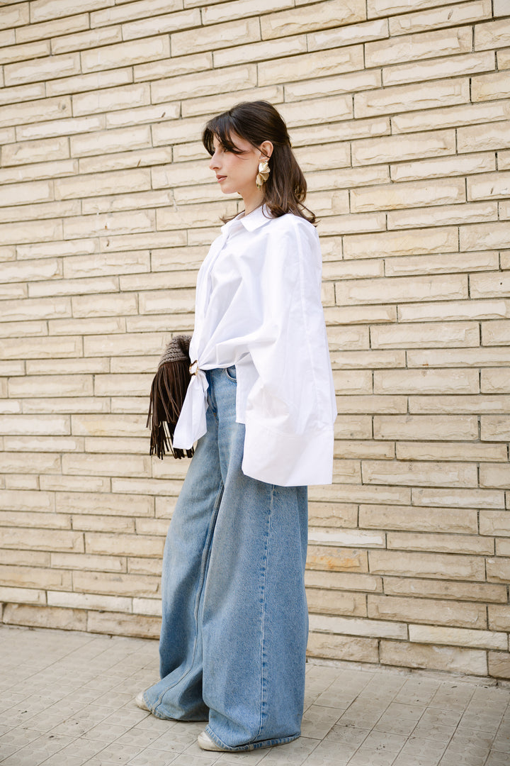 Poplin Shirt With Gold Pin