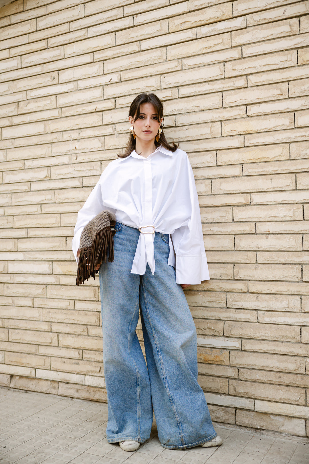 Poplin Shirt With Gold Pin