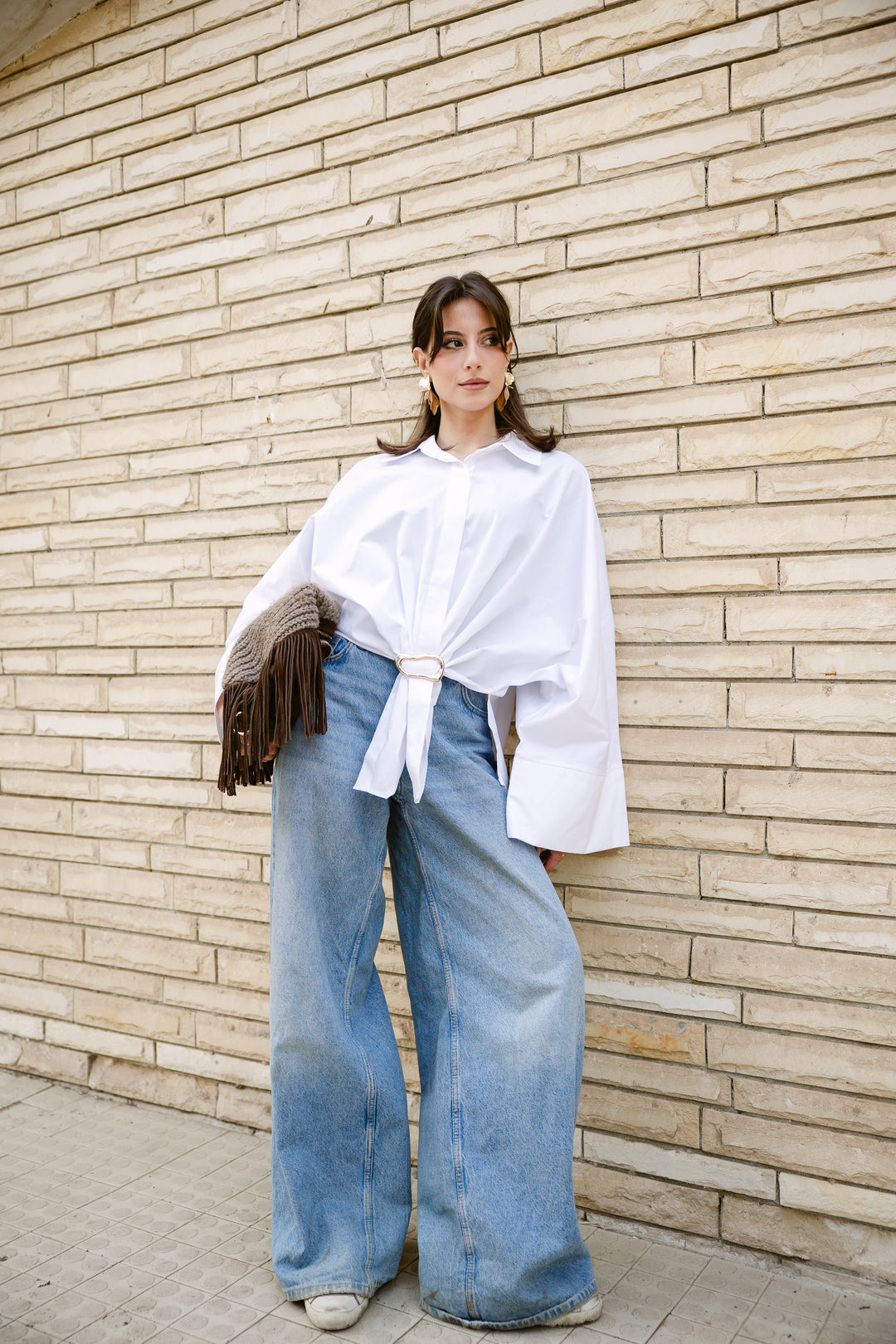 Poplin Shirt With Gold Pin