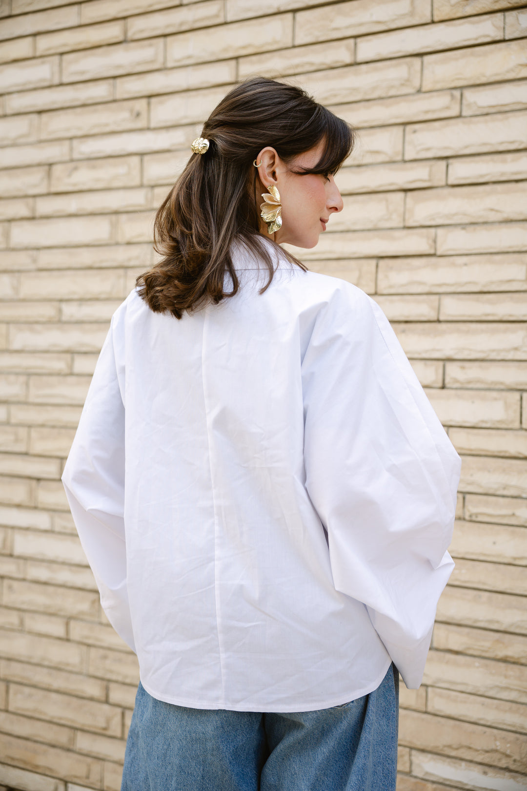 Poplin Shirt With Gold Pin