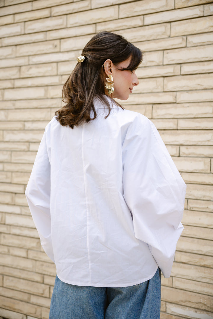 Poplin Shirt With Gold Pin