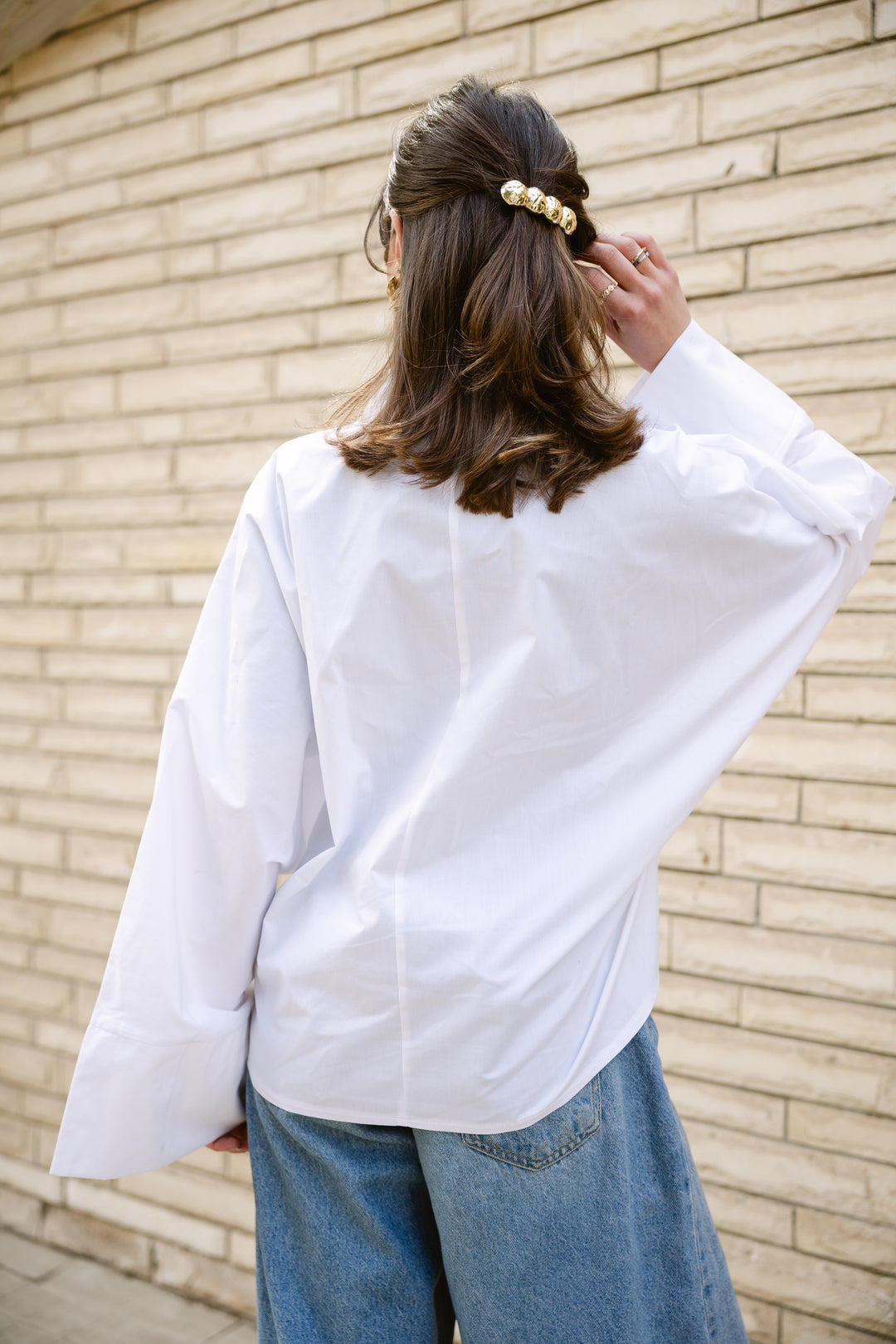 Poplin Shirt With Gold Pin