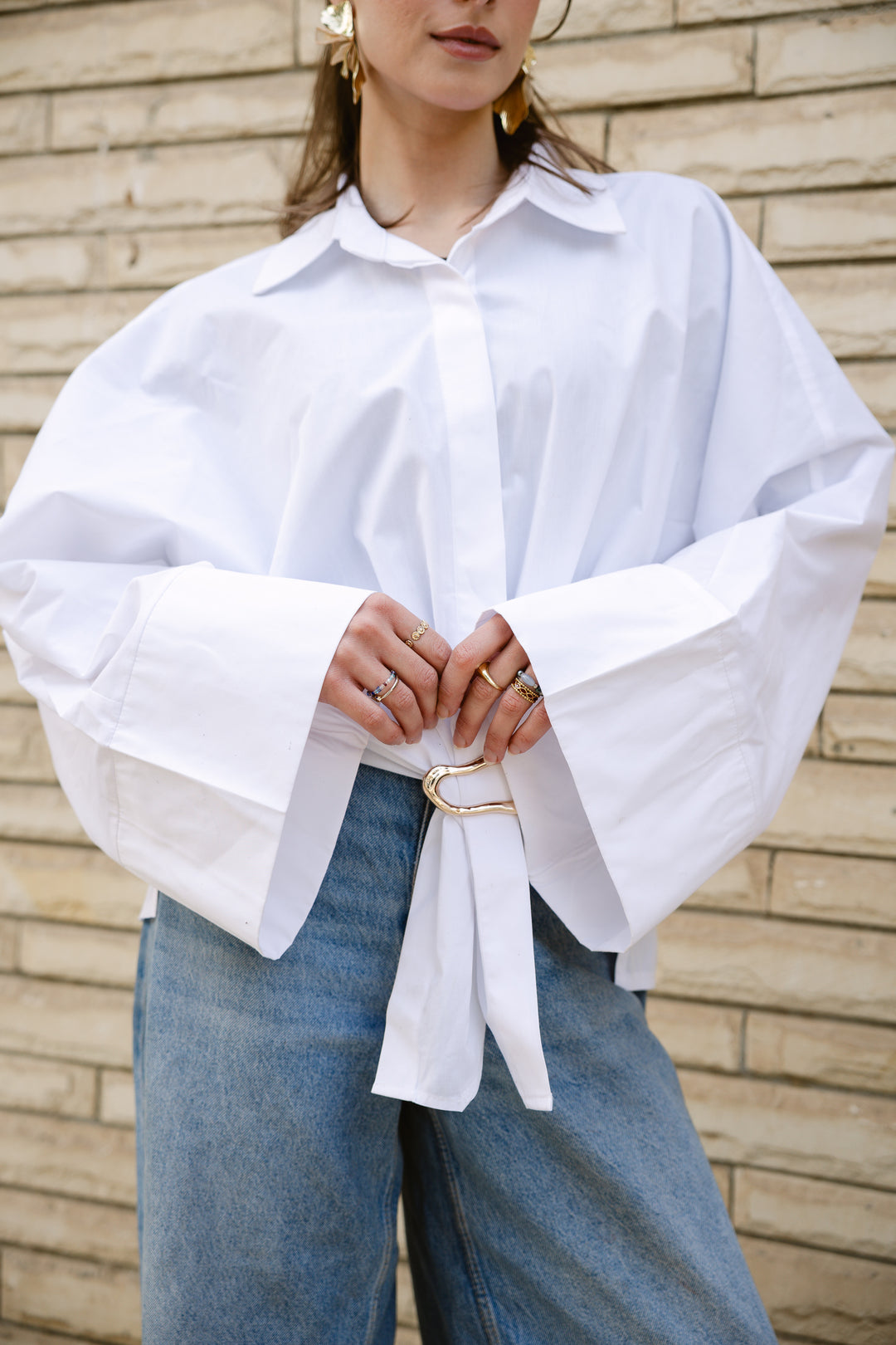 Poplin Shirt With Gold Pin
