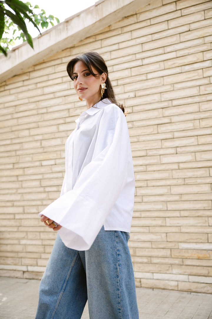 Poplin Shirt With Gold Pin