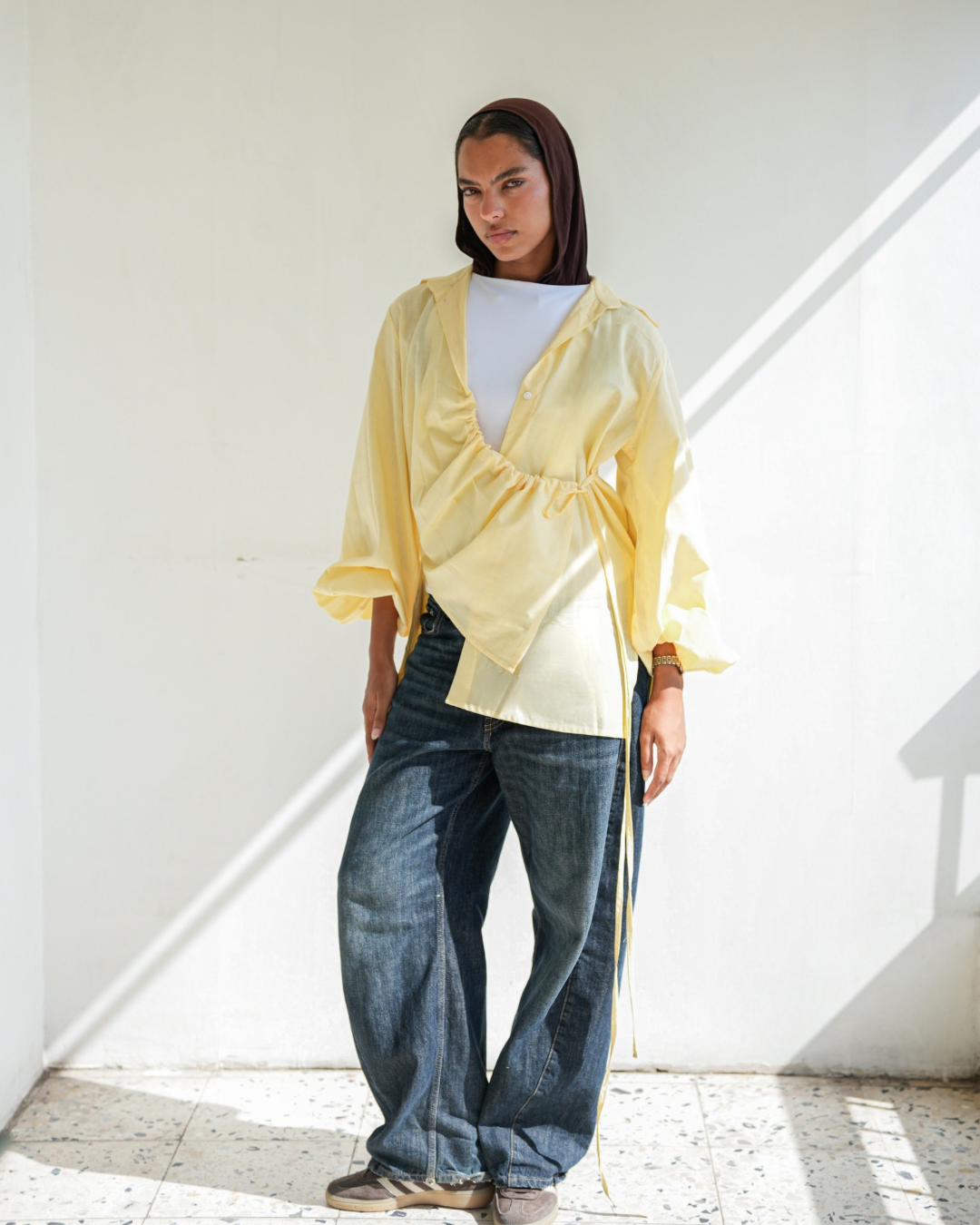 The Wrap Button Shirt - Butter Yellow