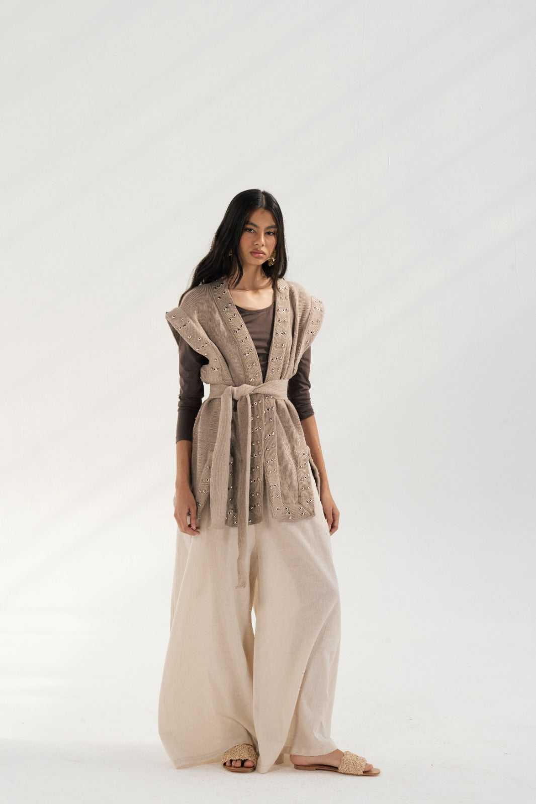Embellished knit vest