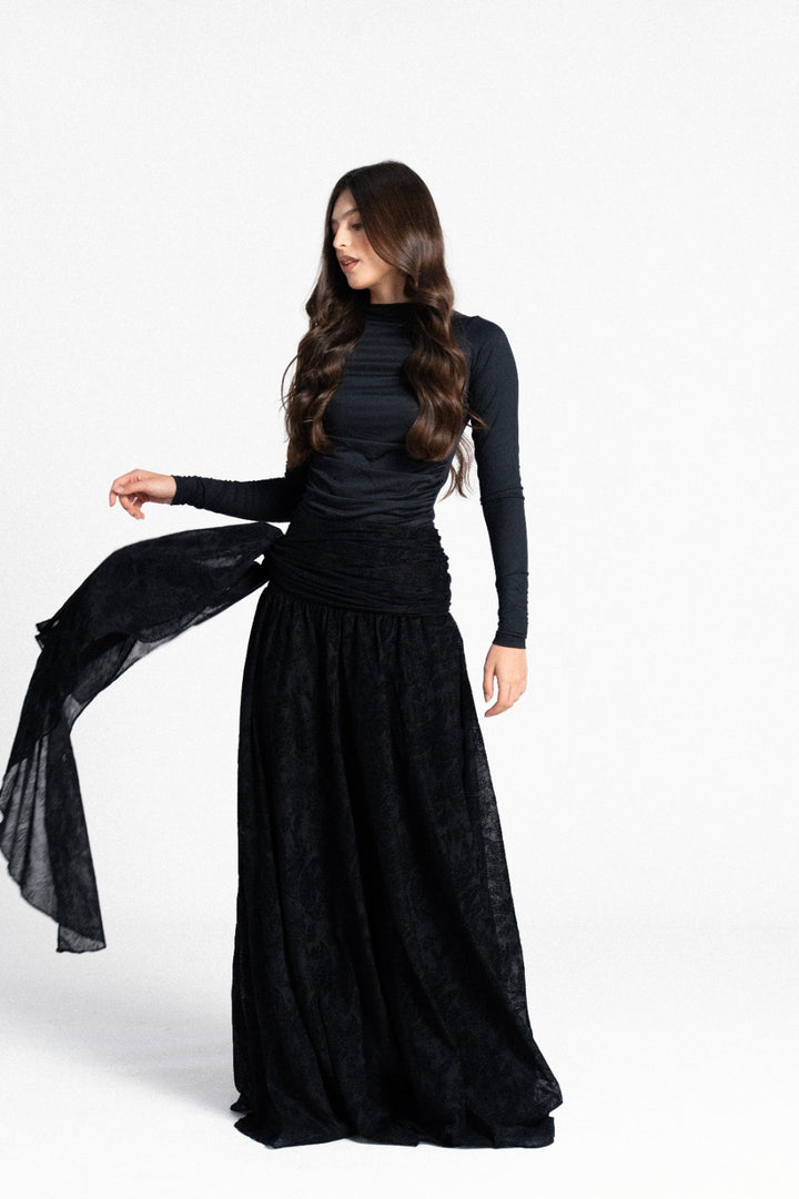 The Tulle Tie Skirt - Black