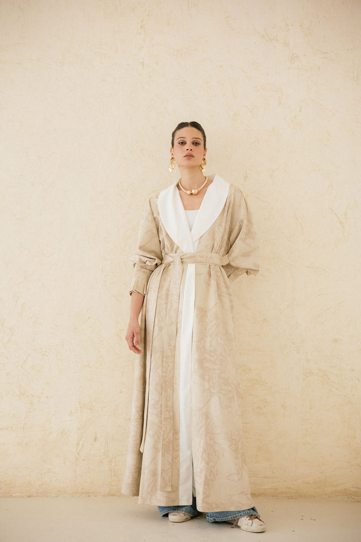 Cuffed Sleeve Printed Kaftan