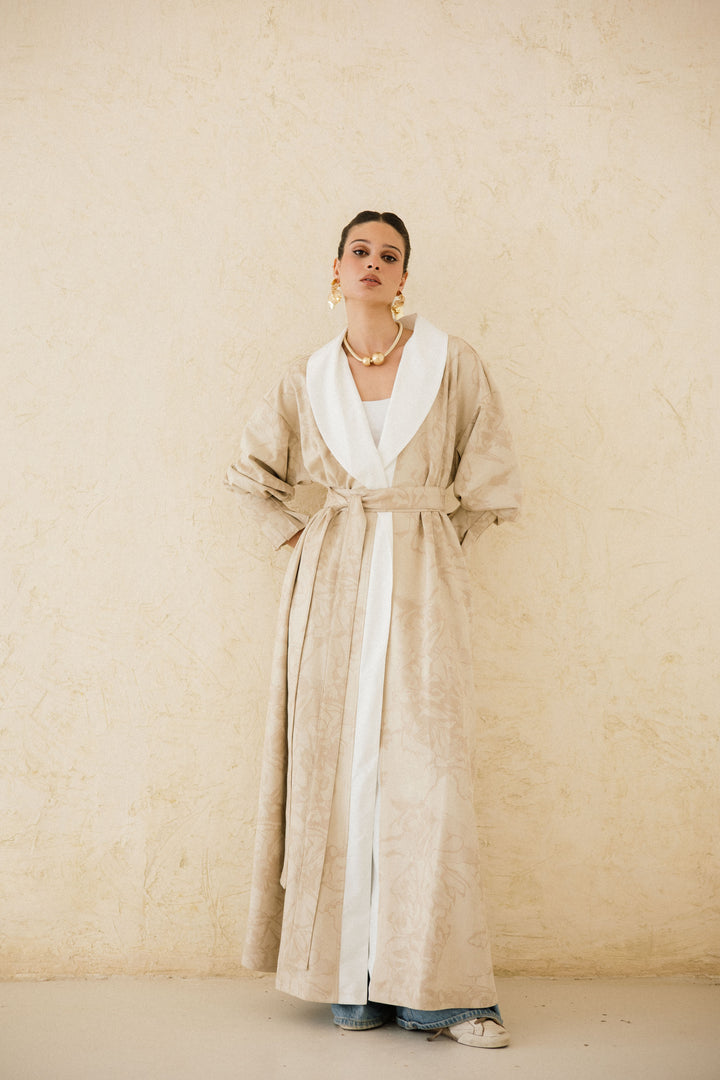 Cuffed Sleeve Printed Kaftan