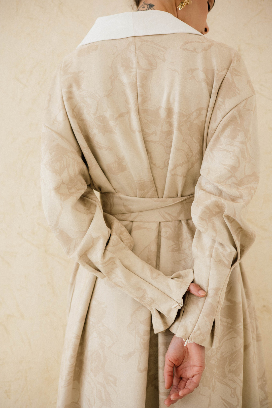 Cuffed Sleeve Printed Kaftan