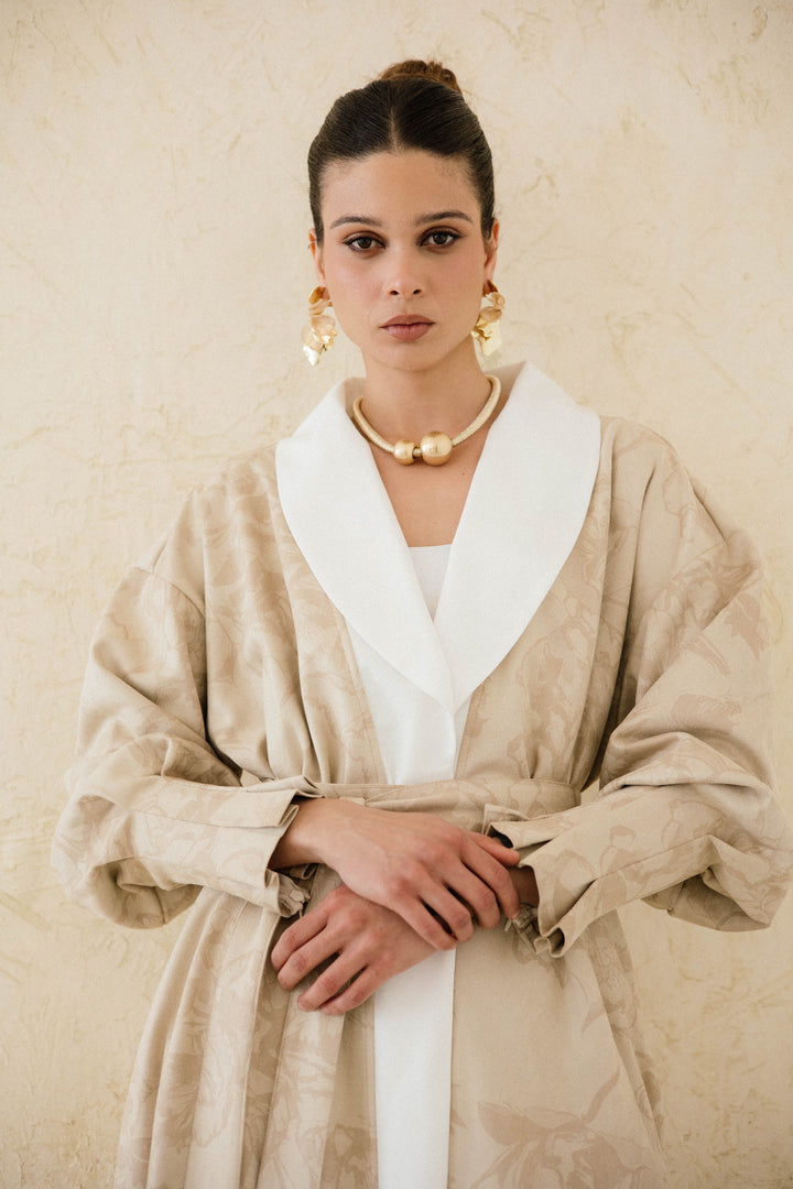 Cuffed Sleeve Printed Kaftan