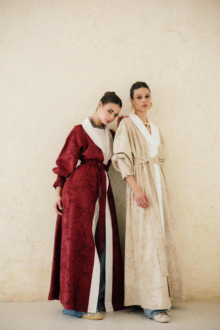 Cuffed Sleeve Printed Kaftan