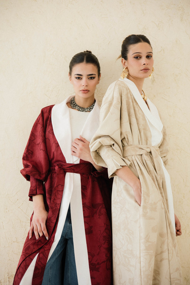 Cuffed Sleeve Printed Kaftan