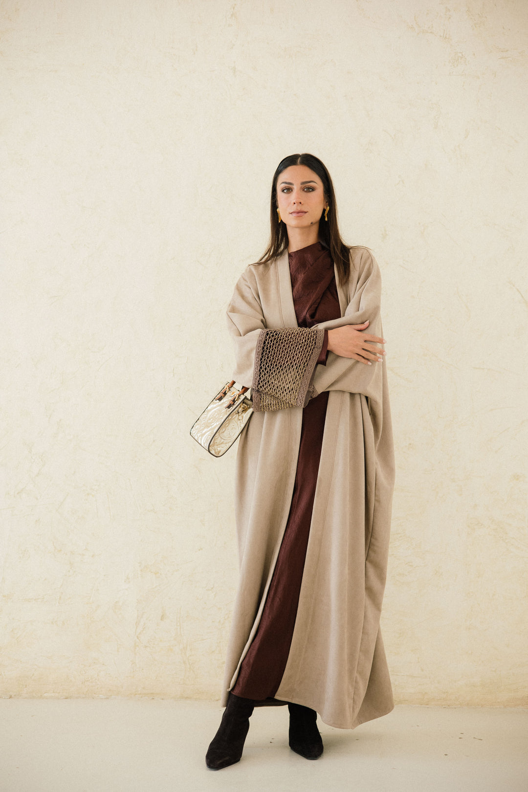 Suede Mesh Kaftan