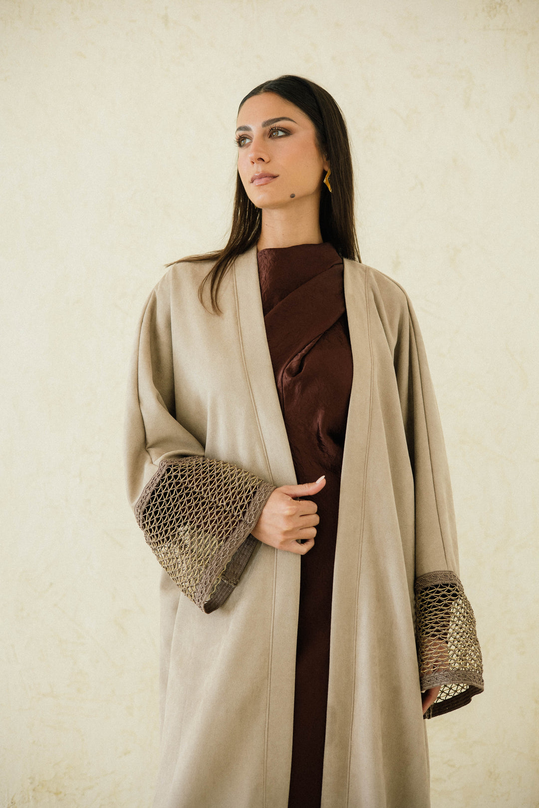 Suede Mesh Kaftan