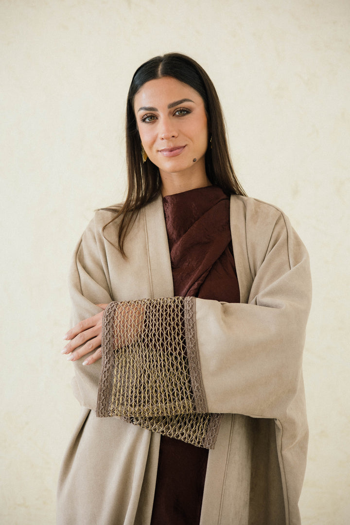 Suede Mesh Kaftan