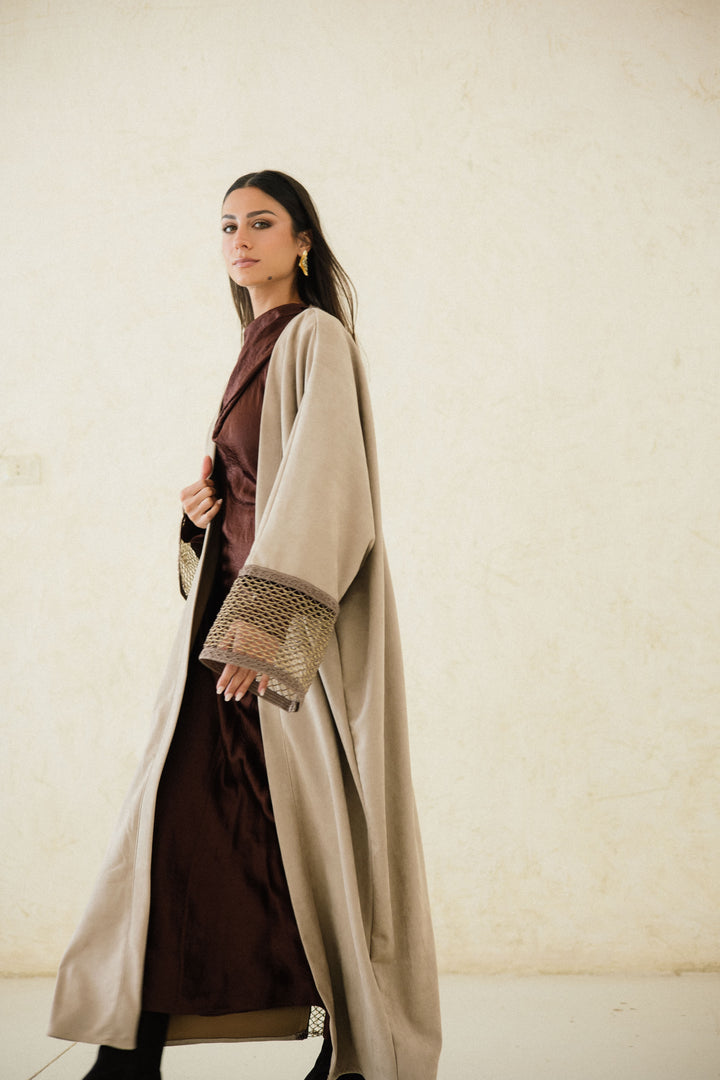 Suede Mesh Kaftan