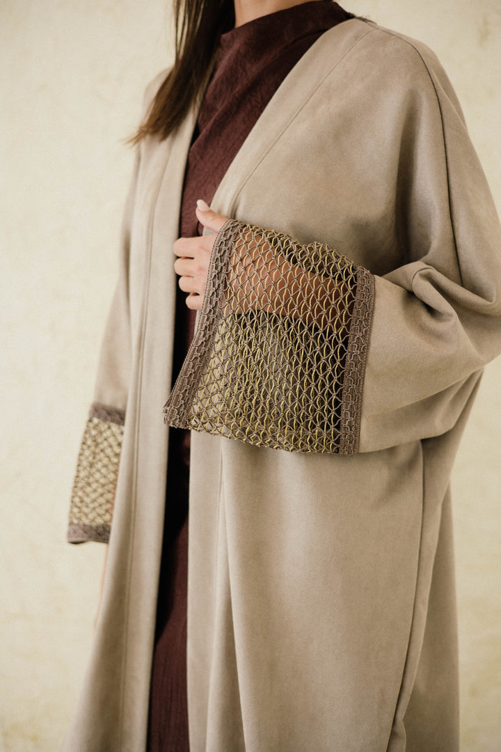 Suede Mesh Kaftan
