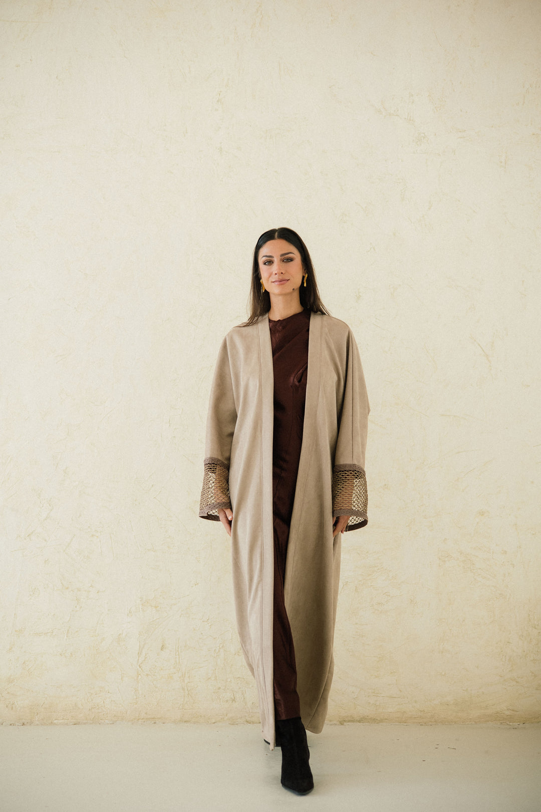 Suede Mesh Kaftan