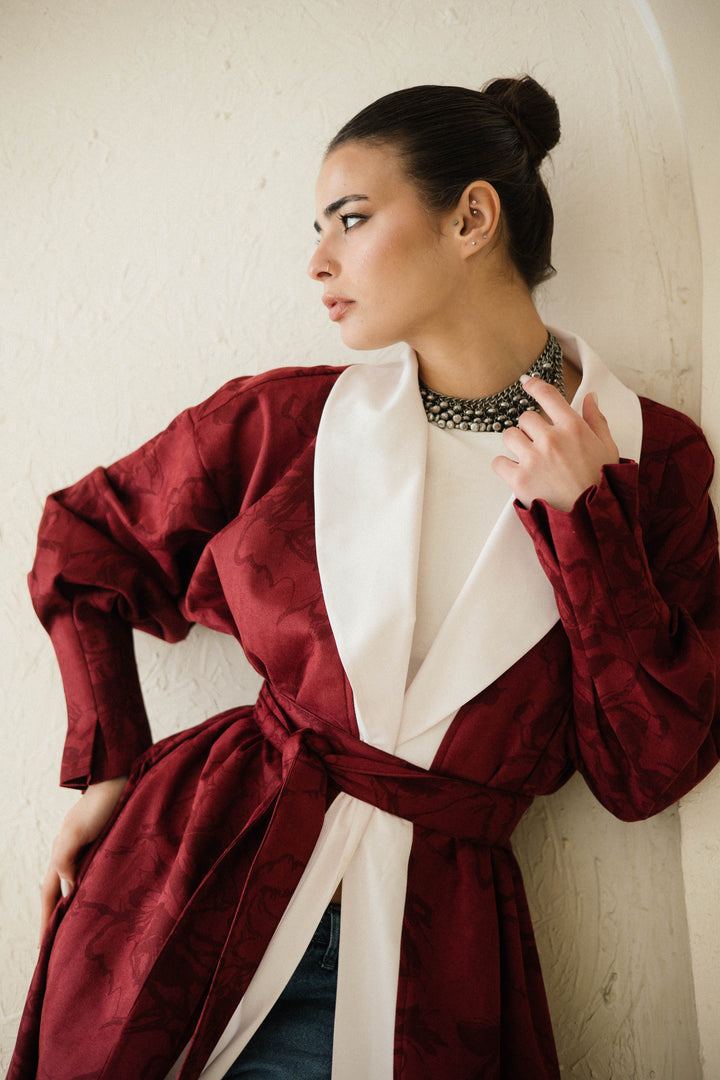 Cuffed Sleeve Printed Kaftan