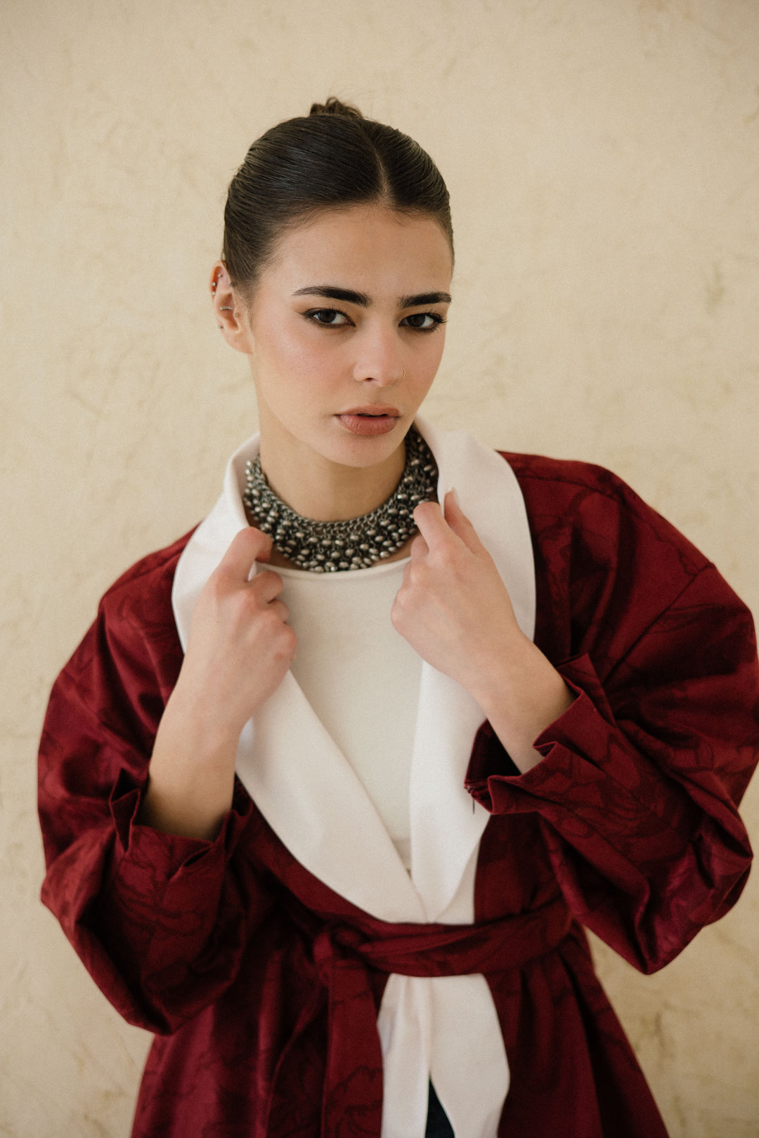 Cuffed Sleeve Printed Kaftan