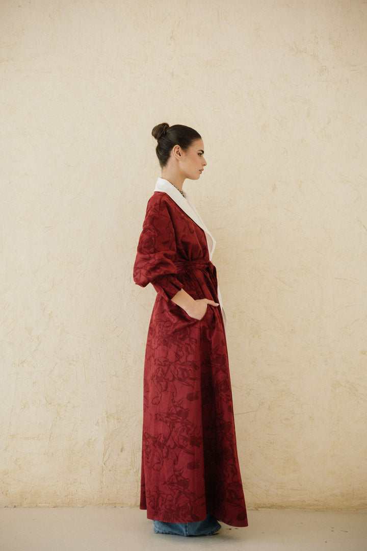 Cuffed Sleeve Printed Kaftan