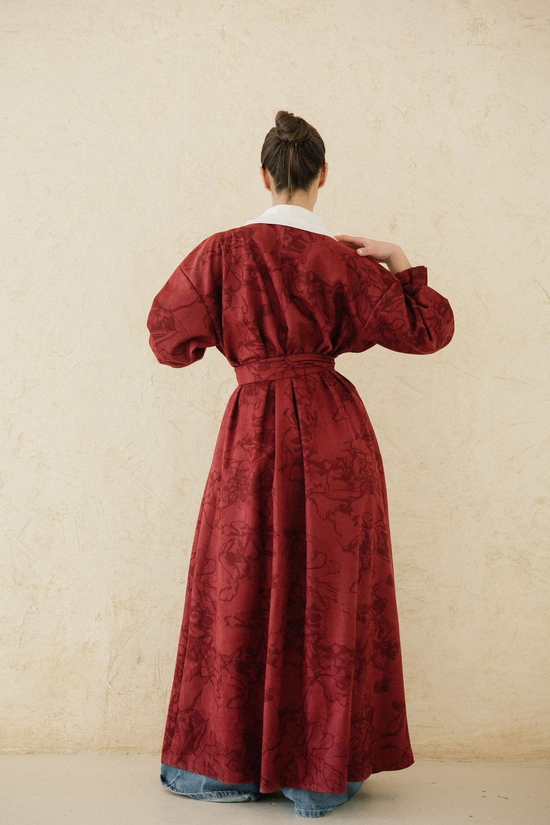 Cuffed Sleeve Printed Kaftan