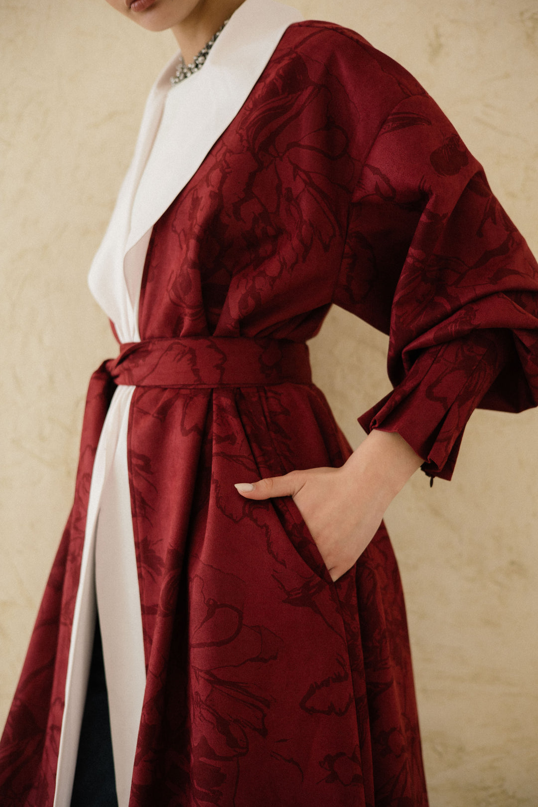 Cuffed Sleeve Printed Kaftan