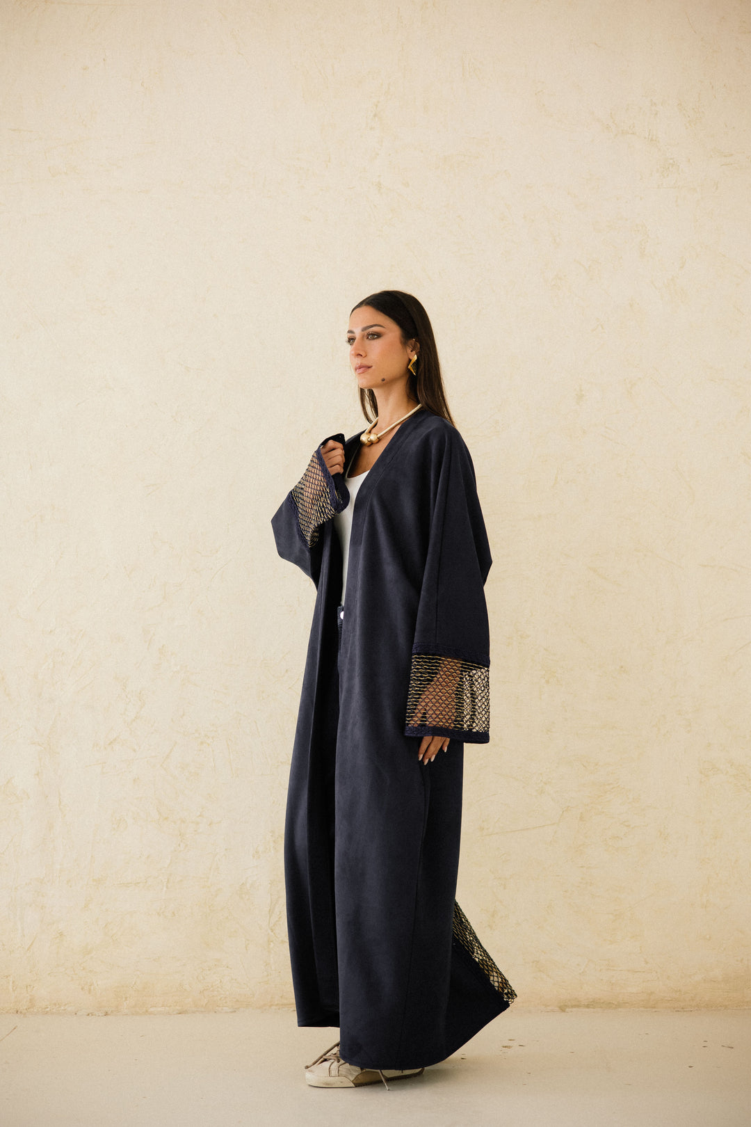 Suede Mesh Kaftan