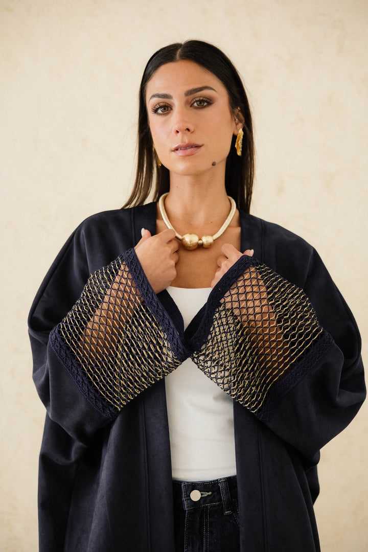 Suede Mesh Kaftan
