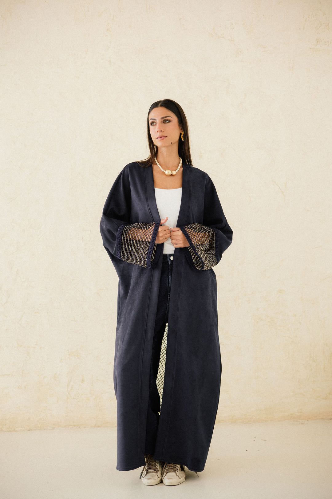 Suede Mesh Kaftan