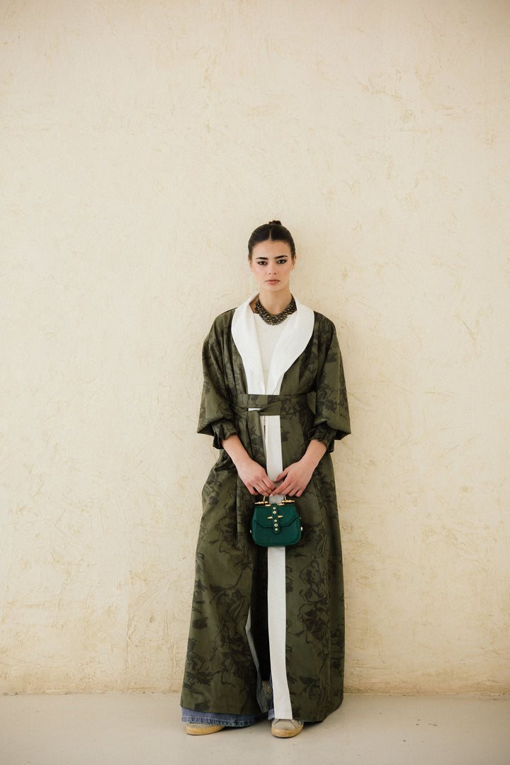 Cuffed Sleeve Printed Kaftan