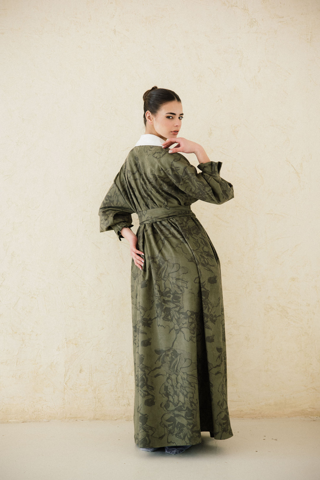 Cuffed Sleeve Printed Kaftan