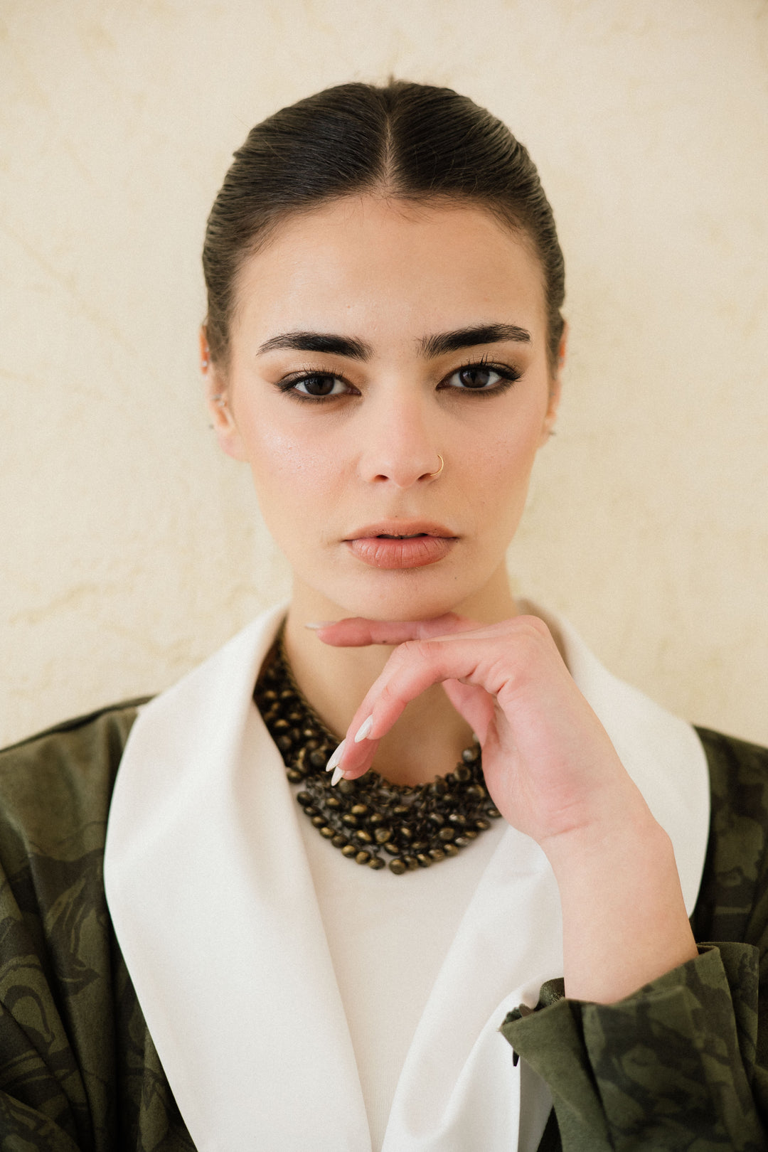 Cuffed Sleeve Printed Kaftan