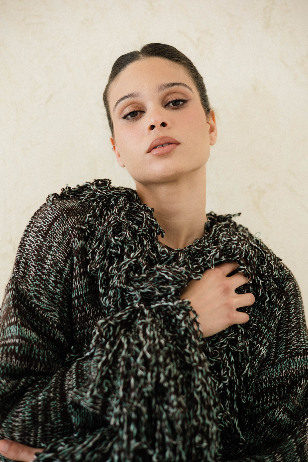 Earth-Tone Fringe cardigan