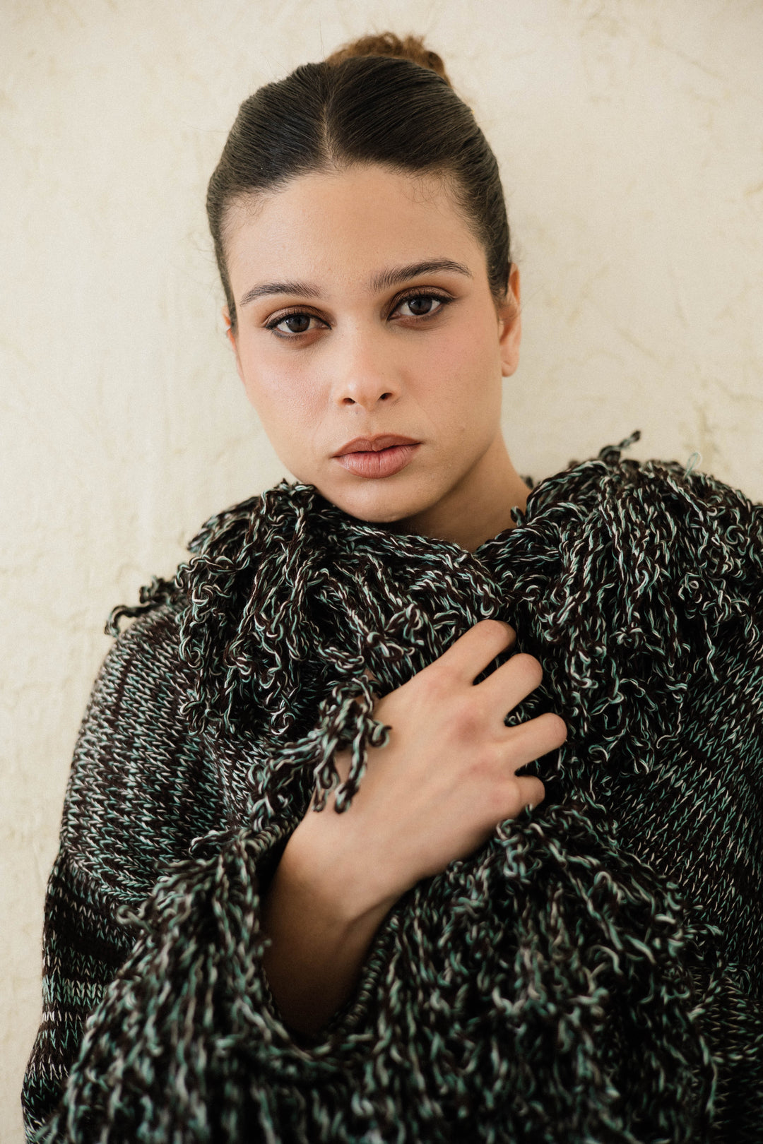 Earth-Tone Fringe cardigan