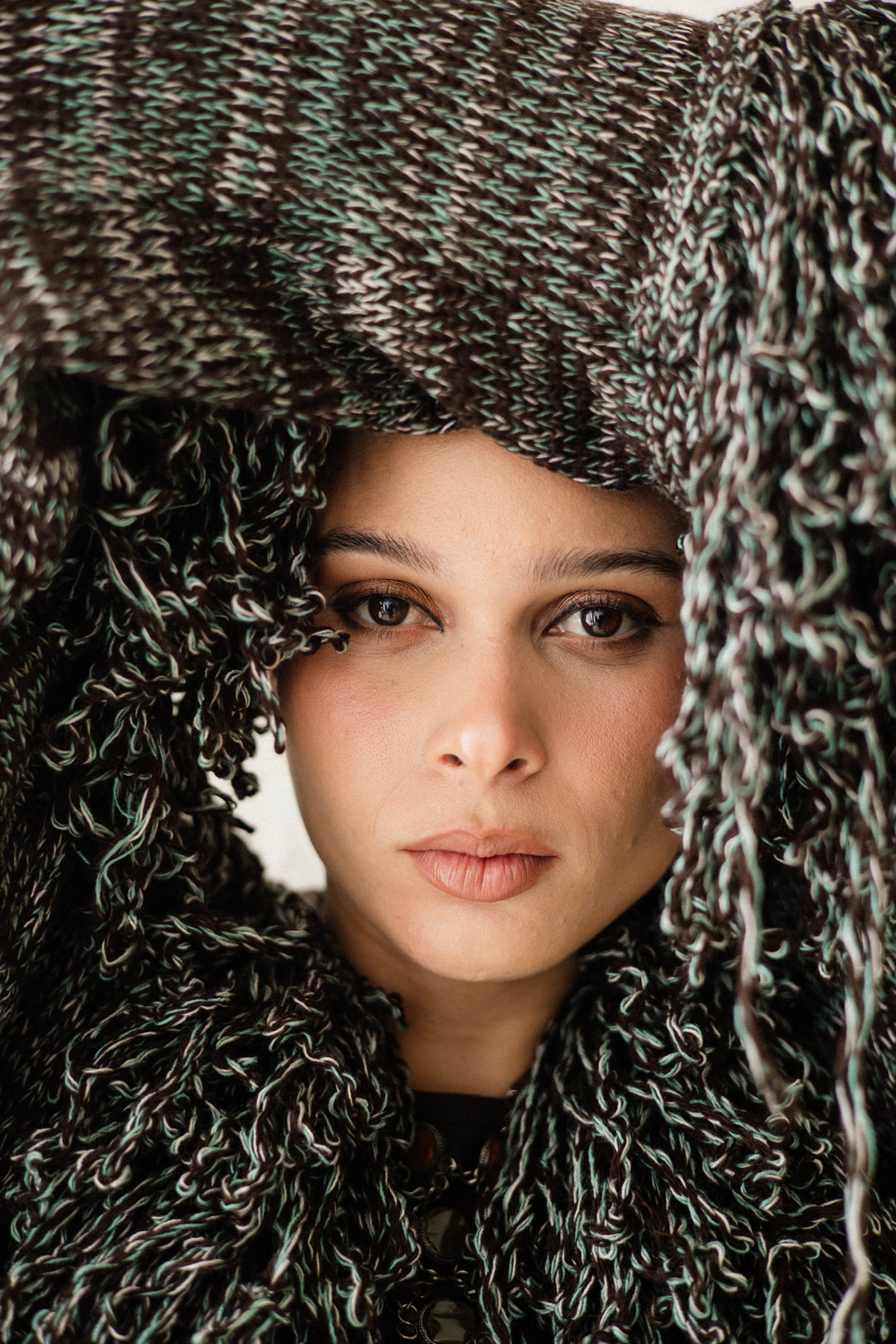 Earth-Tone Fringe cardigan