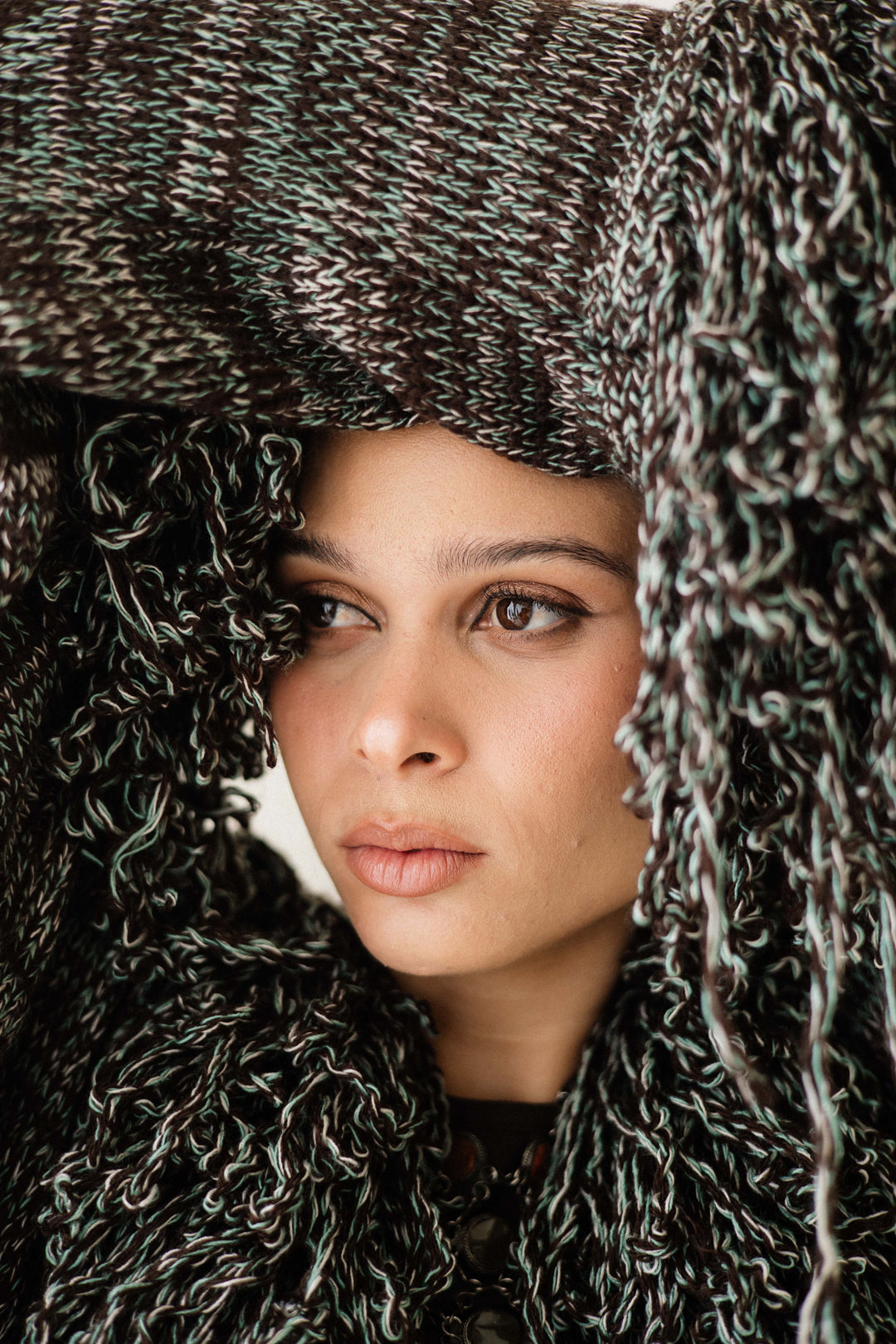 Earth-Tone Fringe cardigan