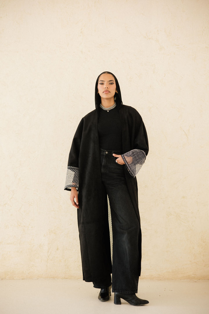 Suede Mesh Kaftan
