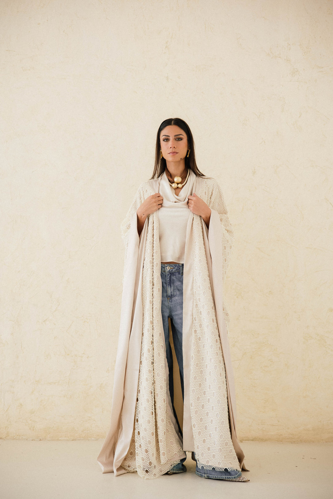 Fully Lined Net Kaftan