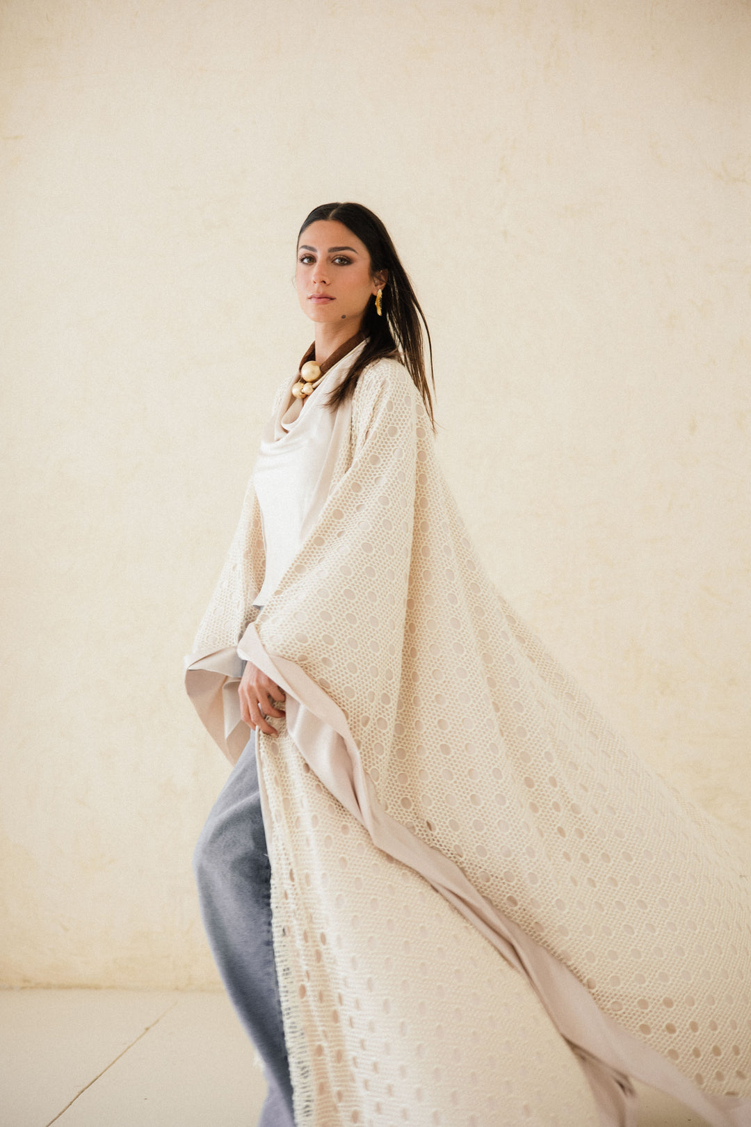 Fully Lined Net Kaftan