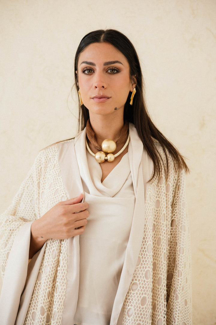 Fully Lined Net Kaftan