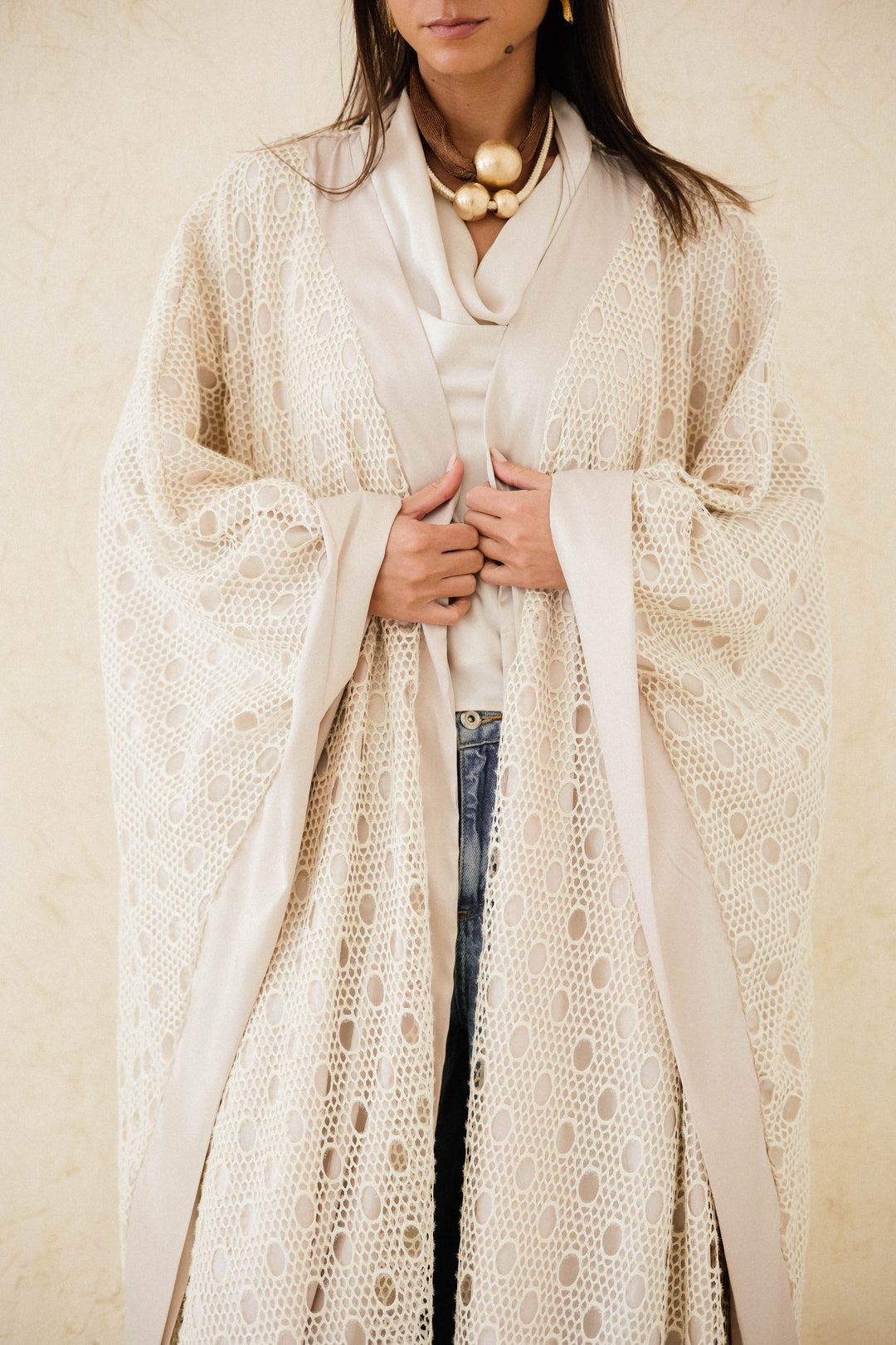 Fully Lined Net Kaftan