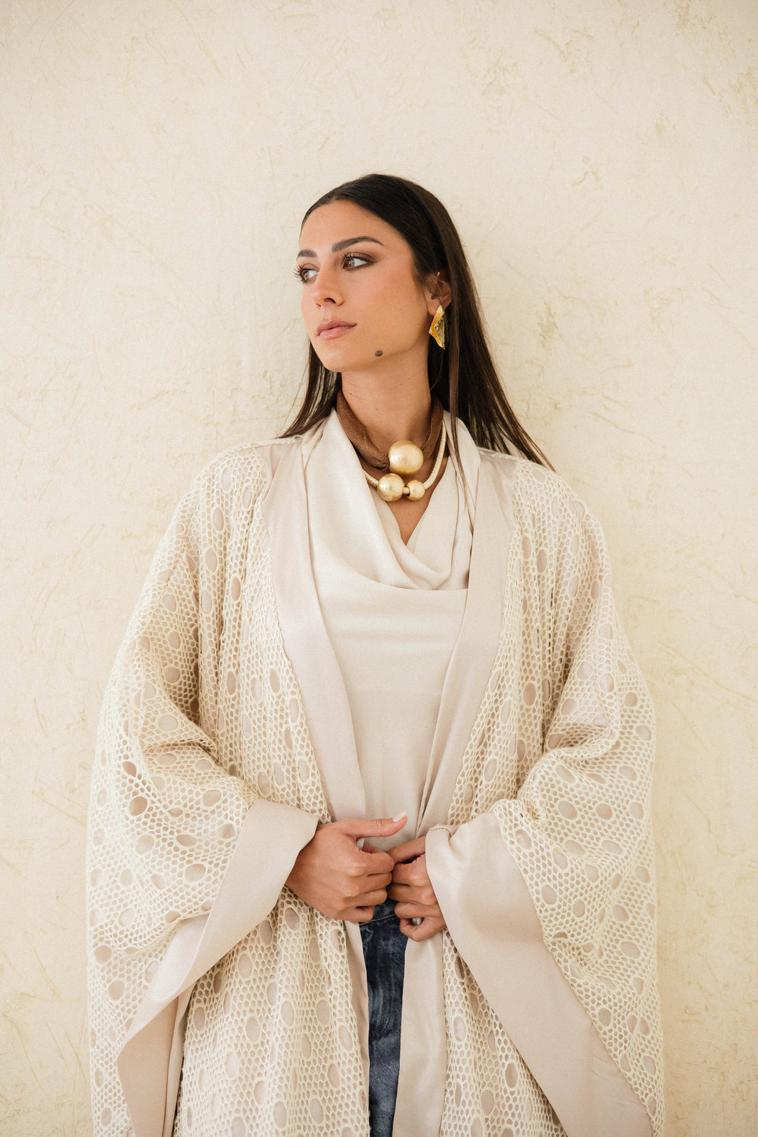 Fully Lined Net Kaftan