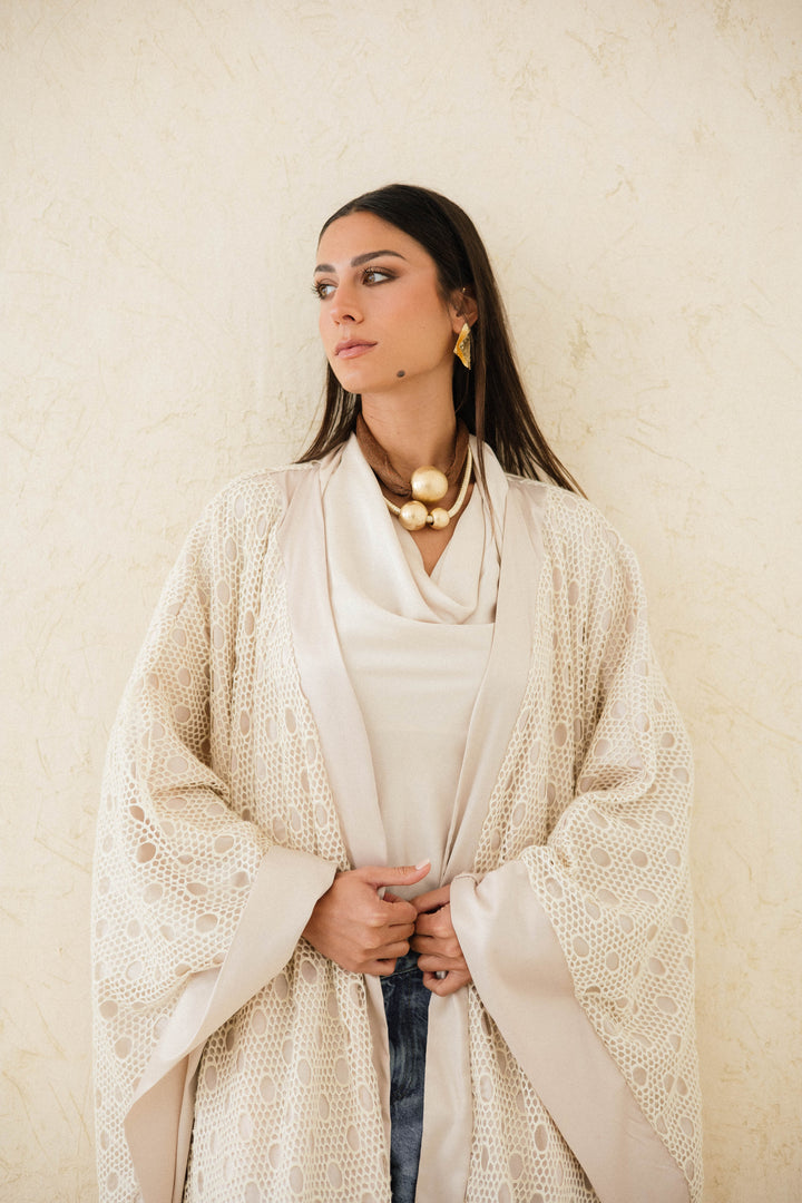 Fully Lined Net Kaftan